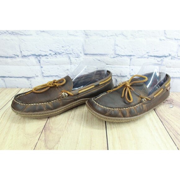 LL Bean Handsewn Slippers Flannel Lined Acorn Size 8 M - Picture 2 of 9